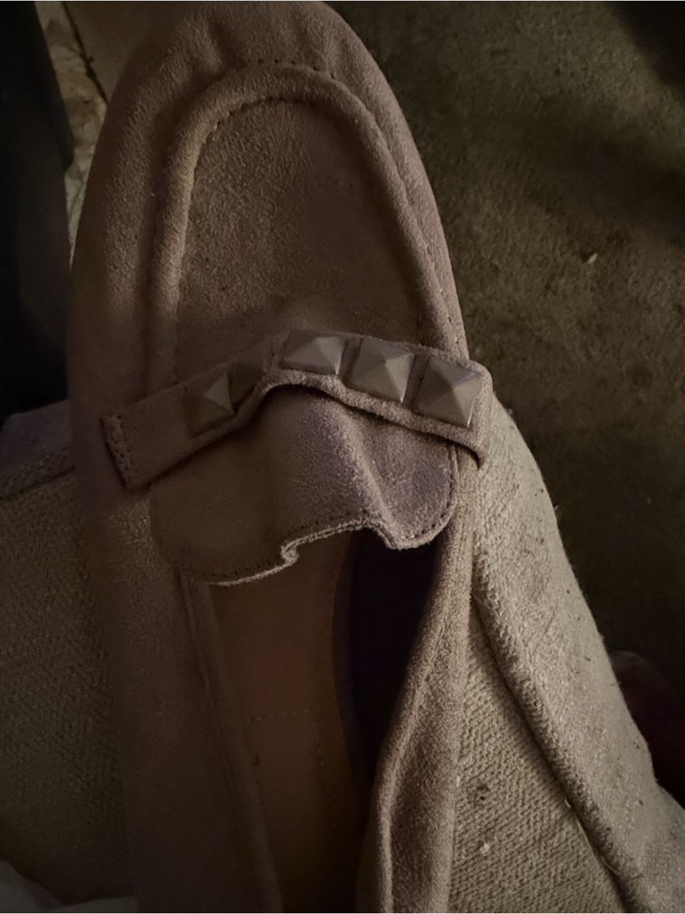 Kelly & Katie Taupe Suede Slip-On Mules